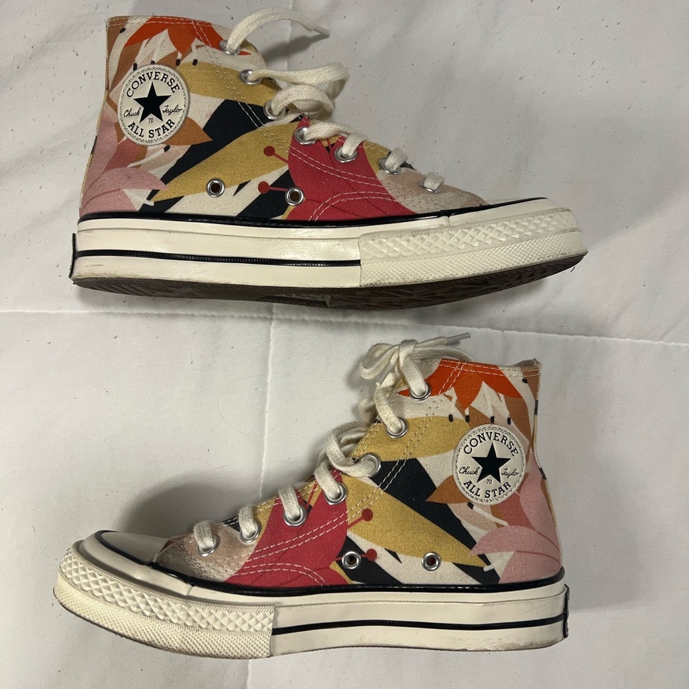 Converse High-Top Sneakers - Pink, Yellow, Black, White